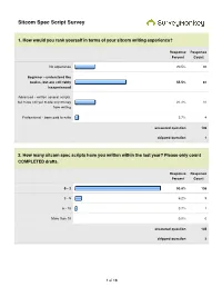Sitcom Spec Script Survey