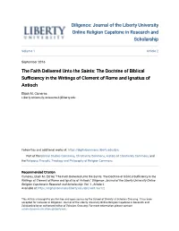 The Doctrine of Biblical Sufficiency in the Writings of Clement