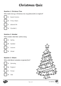 Y5 Chrsitmas Quiz