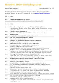 Neurips 2020 Workshop Book