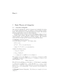 Part 1 1 Basic Theory of Categories