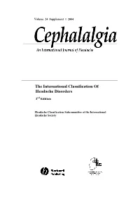 The International Classification of Headache Disorders, 2Nd Edition