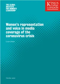Women's Representation and Voice in Media Coverage of the Coronavirus