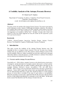 A Usability Analysis of the Autopsy Forensic Browser