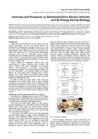 Overview and Prospects on Distributed Drive Electric Vehicles and Its Energy Saving Strategy