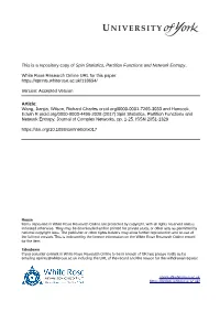 Spin Statistics, Partition Functions and Network Entropy