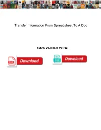 Transfer Information from Spreadsheet to a Doc