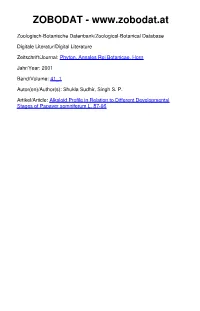Alkaloid Profile in Relation to Different Developmental Stages of Papaver Somniferum L