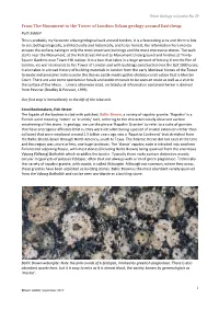 From the Monument to the Tower of London: Urban Geology Around