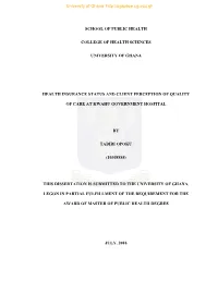 Health Insurance Status and Client Perception of Quality Of