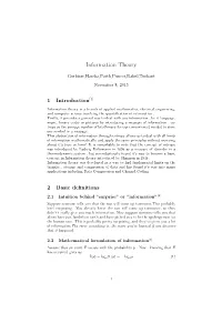 Information Theory