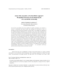 Jester, Fake Journalist, Or the New Walter Lippman?: Recognition Processes of Jon Stewart by the U.S
