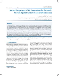 Natural Language to SQL Generation for Semantic Knowledge Extraction in Social Web Sources