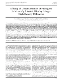 Efficacy of Direct Detection of Pathogens in Naturally Infected Mice by Using a High-Density PCR Array