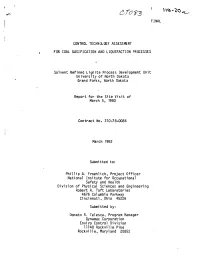 Final Control Technology Assessment . \ for Coal