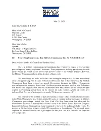May 21, 2020 Sent Via Facsimile & E-Mail Hon. Mitch Mcconnell