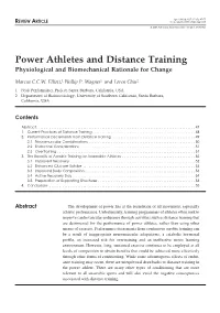 Power Athletes and Distance Training Physiological and Biomechanical Rationale for Change
