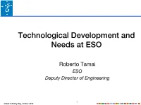 Technological Development and Needs at ESO
