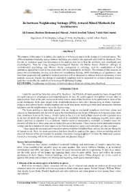 Toward Mixed Methods for Architecture
