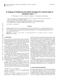 A Catalog of Rotational and Radial Velocities for Evolved Stars V