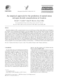 An Empirical Approach for the Prediction of Annual Mean Nitrogen Dioxide Concentrations in London David C