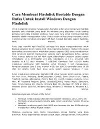 Cara Membuat Flashdisk Bootable Dengan Rufus Untuk Install Windows Dengan Flashdisk