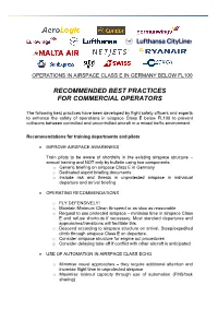 Recommended Best Practices for Commercial Operators