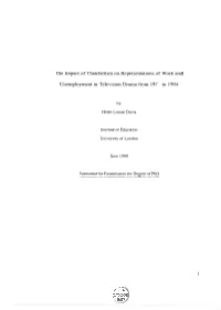 The Impact of Thatcherism on Representations of Work And