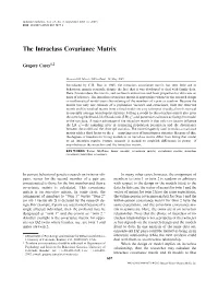 The Intraclass Covariance Matrix