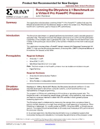 Xilinx Running the Dhrystone 2.1 Benchmark on a Virtex-II Pro