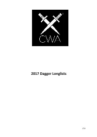 2017 Dagger Longlists