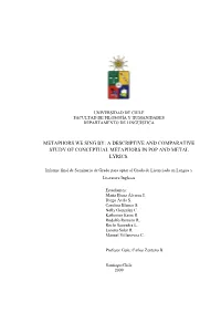 A Descriptive and Comparative Study of Conceptual Metaphors in Pop and Metal Lyrics