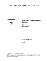 Crashes and Collateralized Lending Working Paper