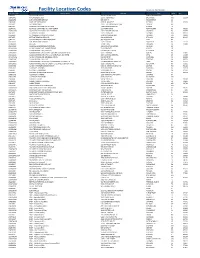 Facility Location Codes Advent, Inc