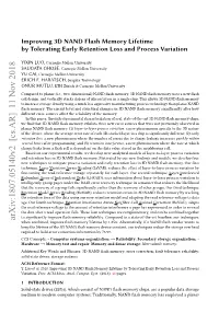 Improving 3D NAND Flash Memory Lifetime by Tolerating Early Retention Loss and Process Variation