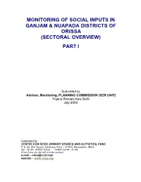 Monitoring of Social Inputs in Ganjam & Nuapada Districts