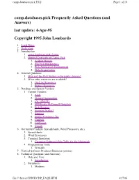 Pick FAQ Page 1 of 10