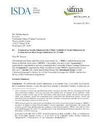 SIFMA and ISDA Submit Comments to the CFTC Regarding the Made