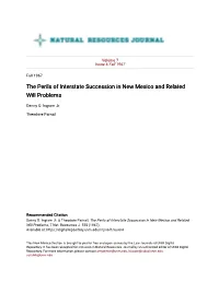 The Perils of Interstate Succession in New Mexico and Related Will Problems
