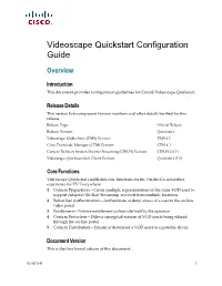 Videoscape Quickstart Solution Installation and Configuration Guide