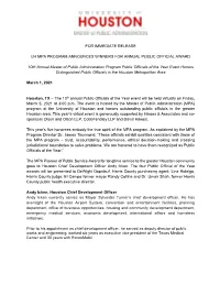 For Immediate Release Uh Mpa Program Announces