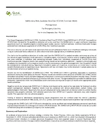 SARS-Cov-2 RNA, Qualitative Real-Time RT-PCR (Test Code 39433)
