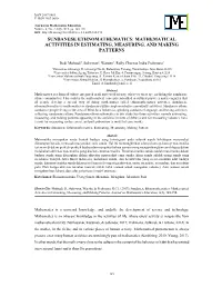 Sundanese Ethnomathematics: Mathematical Activities in Estimating, Measuring, and Making Patterns