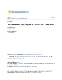 The Federal Black Lung Program: Its Evolution and Current Issues