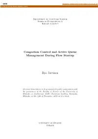 Congestion Control and Active Queue Management During Flow Startup