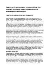 Twenty Rural Communities in Ethiopia and How They Changed: Introducing the WIDE Research and the Selected Policy-Relevant Topics