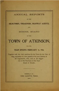Annual Reports of the Selectmen, Treasurer, Highway Agents, And