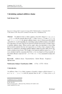Calculating Optimal Addition Chains