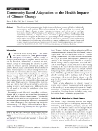 Community-Based Adaptation to the Health Impacts of Climate Change