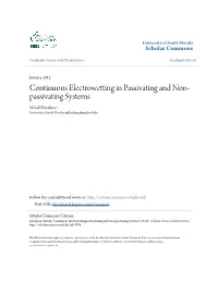 Continuous Electrowetting in Passivating and Non-Passivating Systems" (2013)